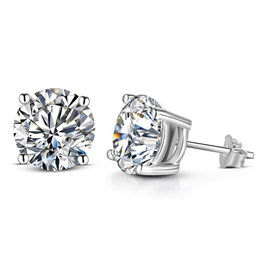 8.0mm D Color Moissanite Stud Earrings