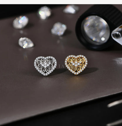Luxury Heart Shape Moissanite Earring