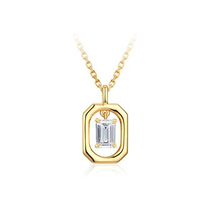 10k 14k 18k Yellow Gold Moissanite Diamond Necklace