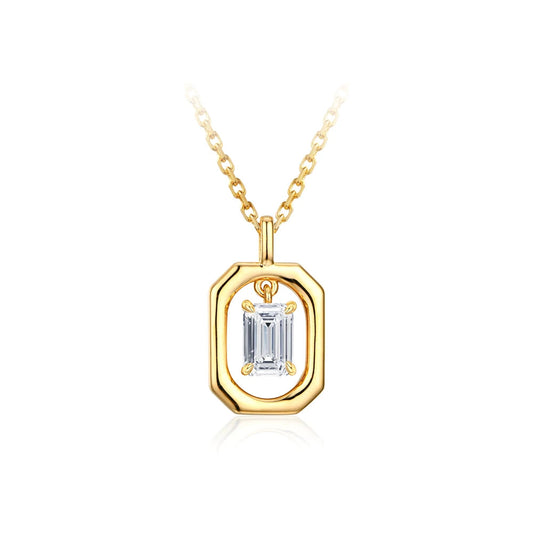 10k 14k 18k Yellow Gold Moissanite Diamond Necklace