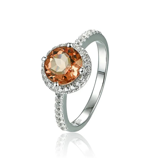S925 Wedding Band Color Change Stone Silver Ring