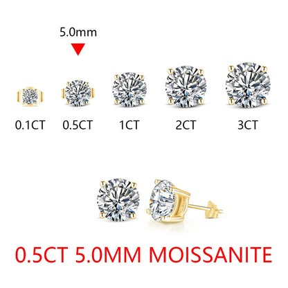 8.0mm D Color Moissanite Stud Earrings
