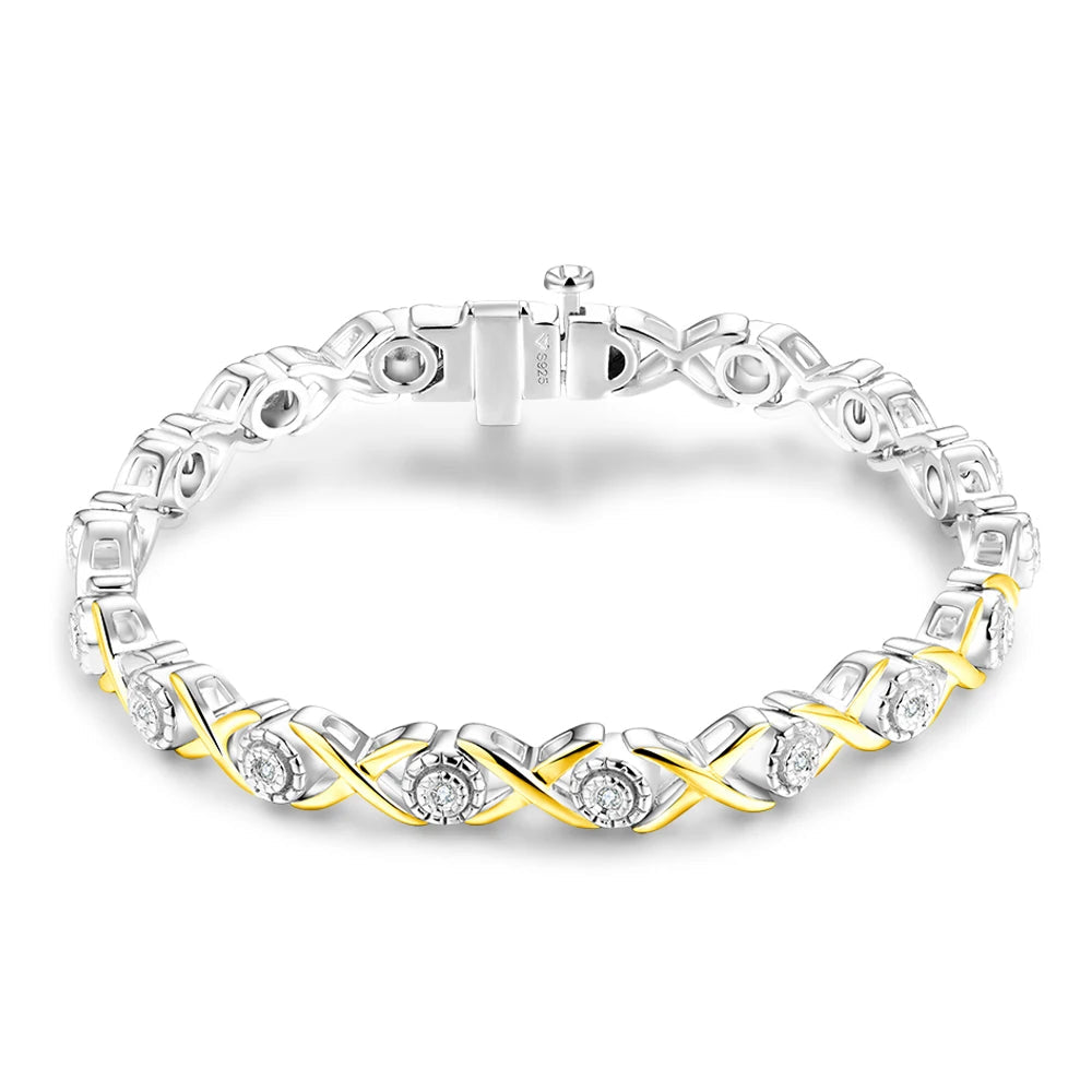 925 Silver 18K Gold Plated Tennis Bracelets