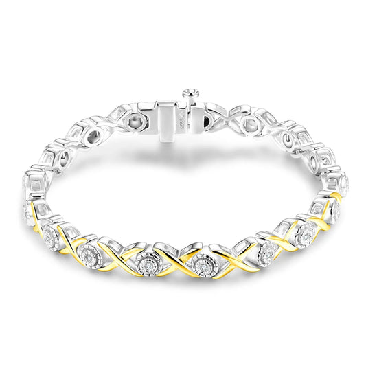 925 Silver 18K Gold Plated Tennis Bracelets