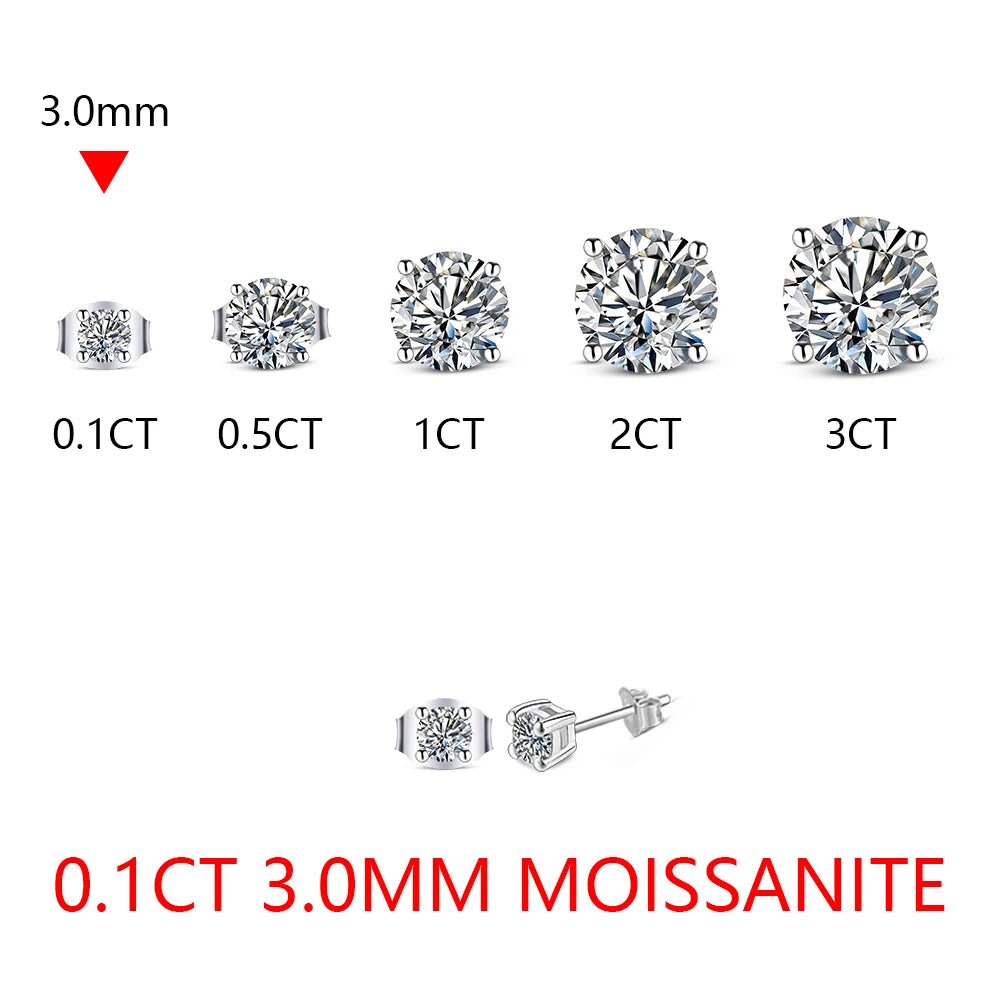 6.5mm D Color Moissanite Stud Earrings