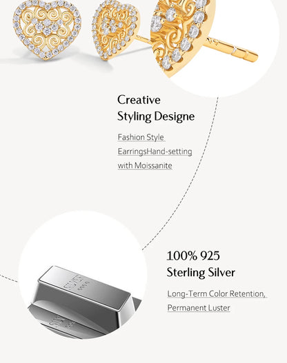 Luxury Heart Shape Moissanite Earring