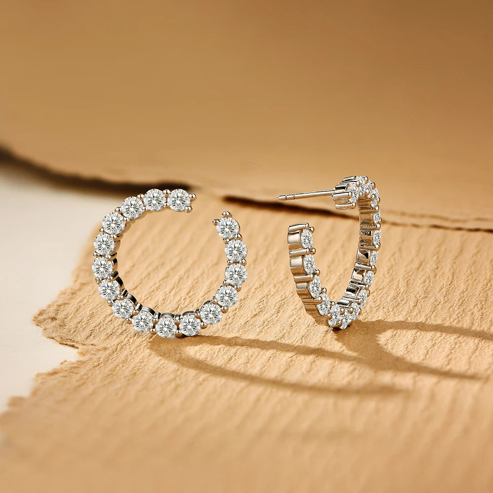 925 Sterling Silver Passed the Diamond Test Wedding Earrings