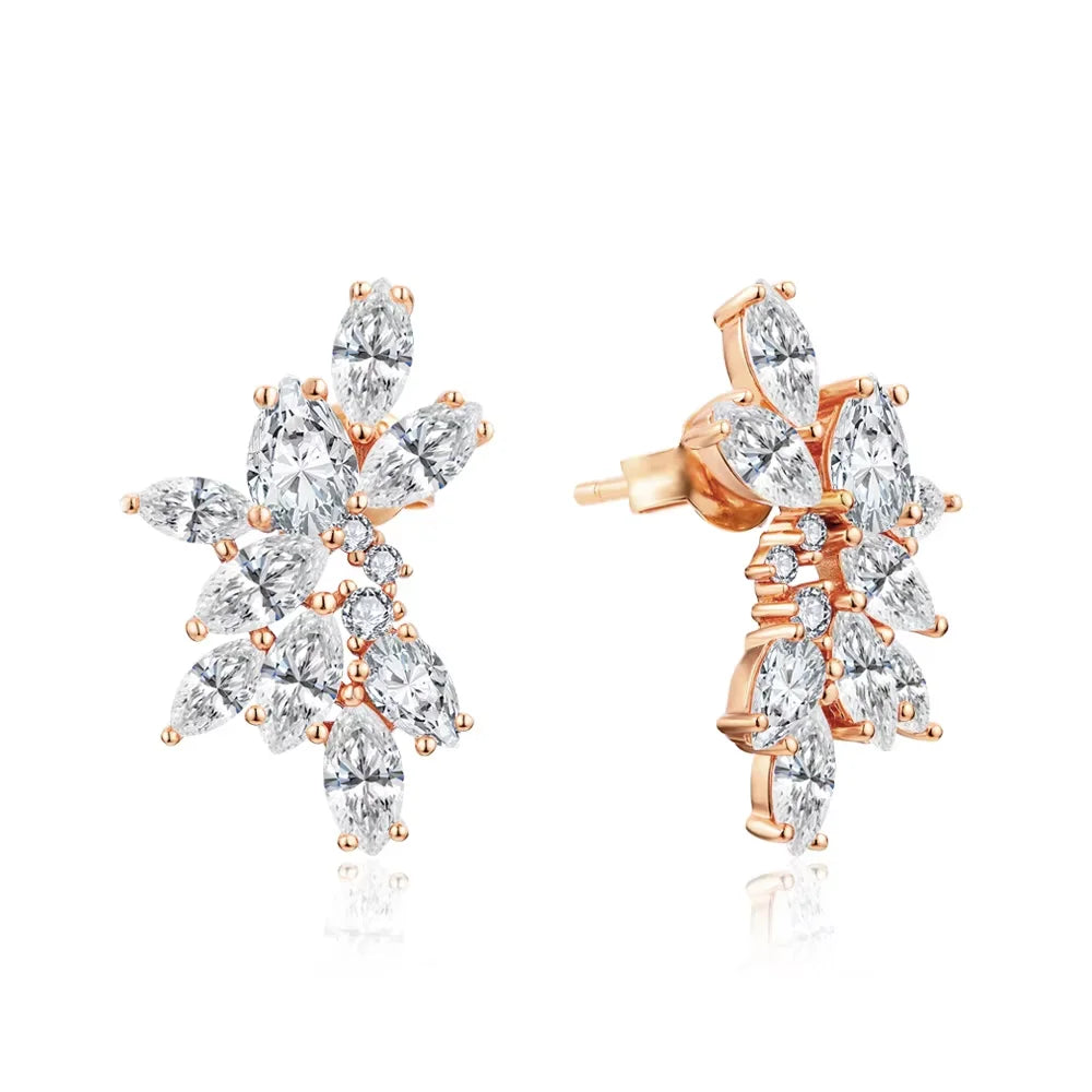 Luxury 10K 14K Gold Moissanite Stud Earrings