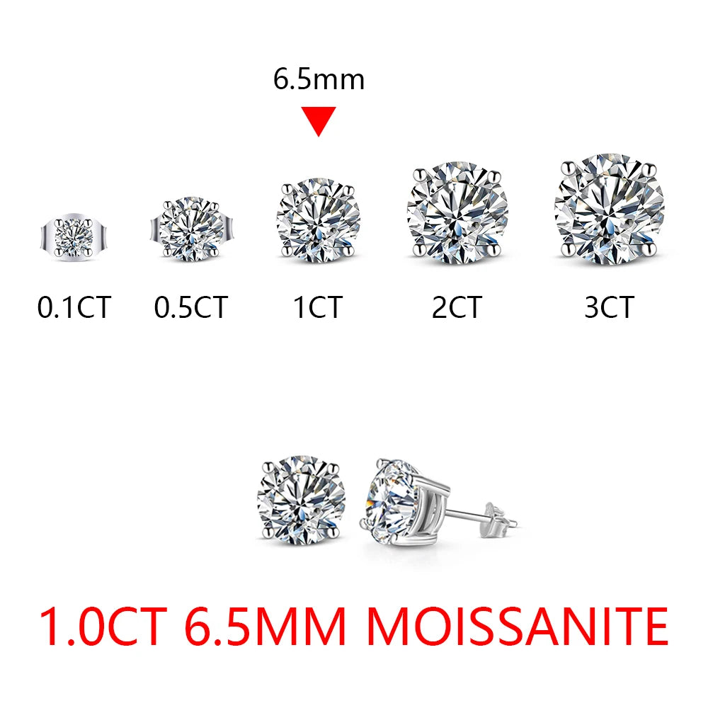 8.0mm D Color Moissanite Stud Earrings